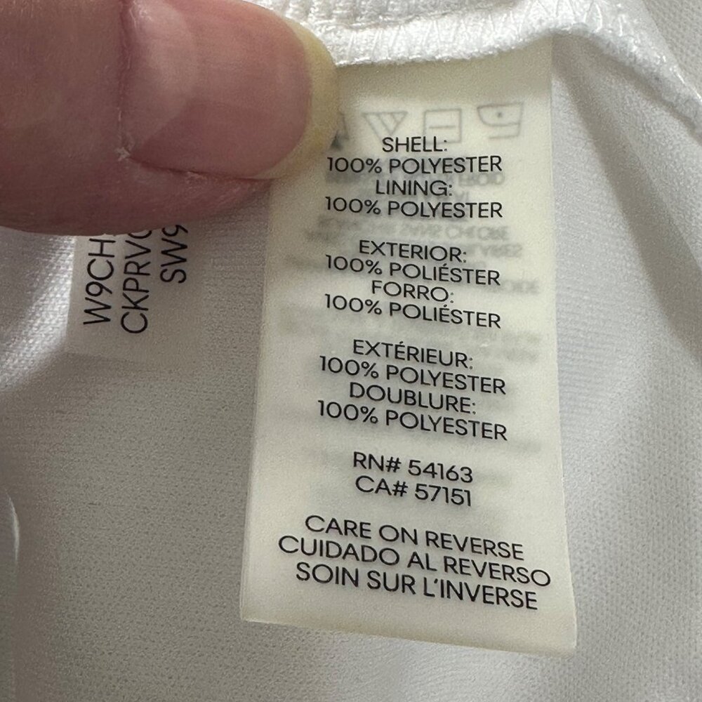 Calvin Klein Womens White Sleeveless Blouse 1X Lined Layered Flowy Feminine - Picture 5 of 11